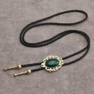 Rodeo Cowboy Leather Bolo Tie